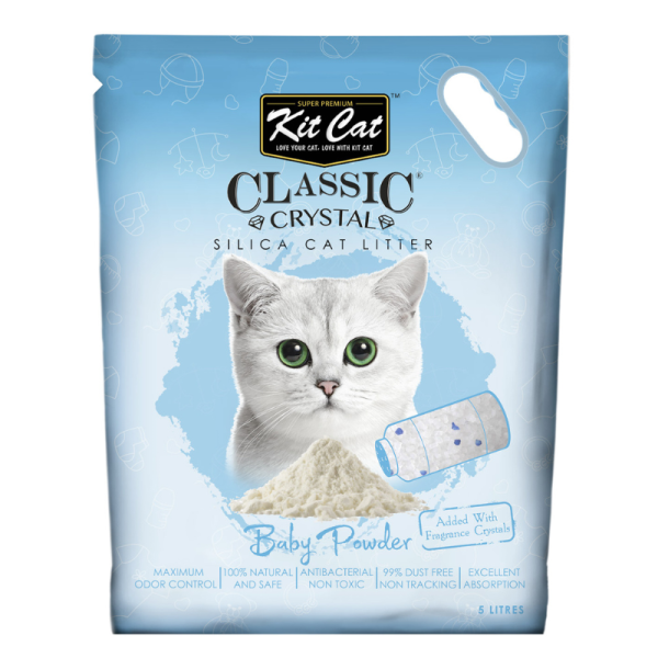 Kit Cat Classic Crystal Cat Litter – Baby Powder (5 Litres)