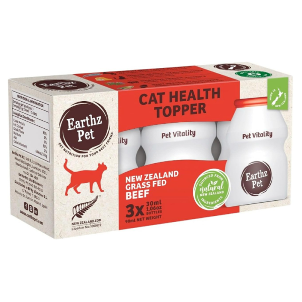 Earthz Pet Health Topper for Cats – Grass-Fed Beef (3x35ml)