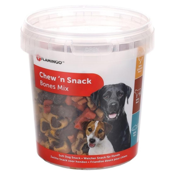Flamingo Chew'n Snack Mixed Bones Dog Treats 500g