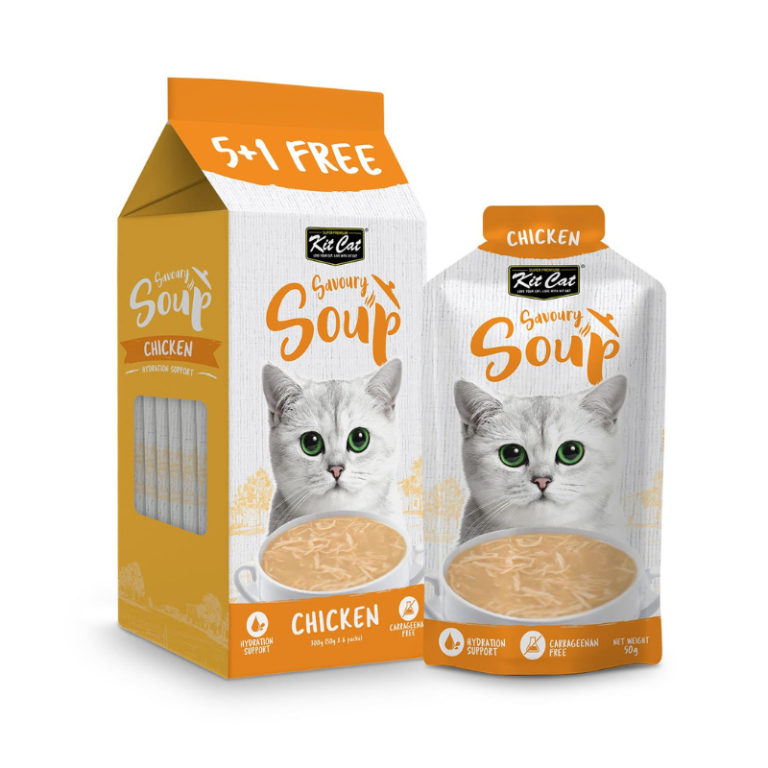 Kit Cat Savory Soup with Chicken for Cats (5+1 Free) – Carrageenan Free, 300g