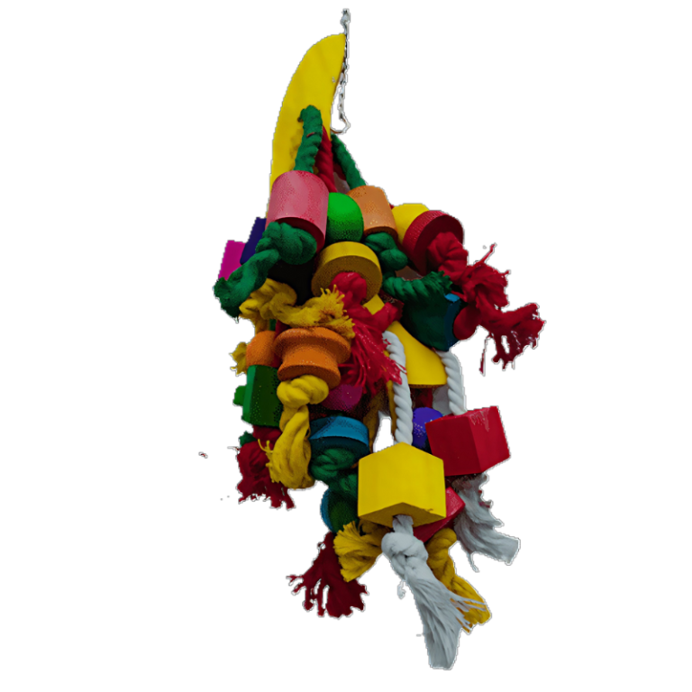 Pets Club Natural Wooden Bird Toy – 42x14cm for Parrots & Small Birds