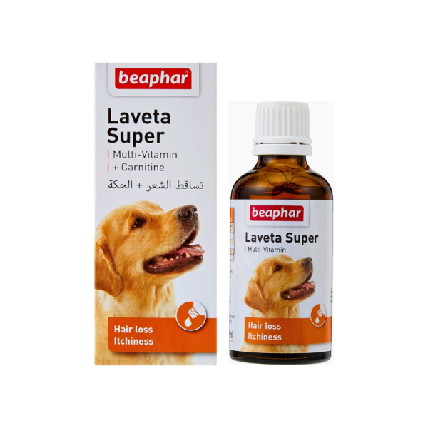 Beaphar Laveta Super Multivitamin Dog Liquid Supplement with Carnitine – 50ml