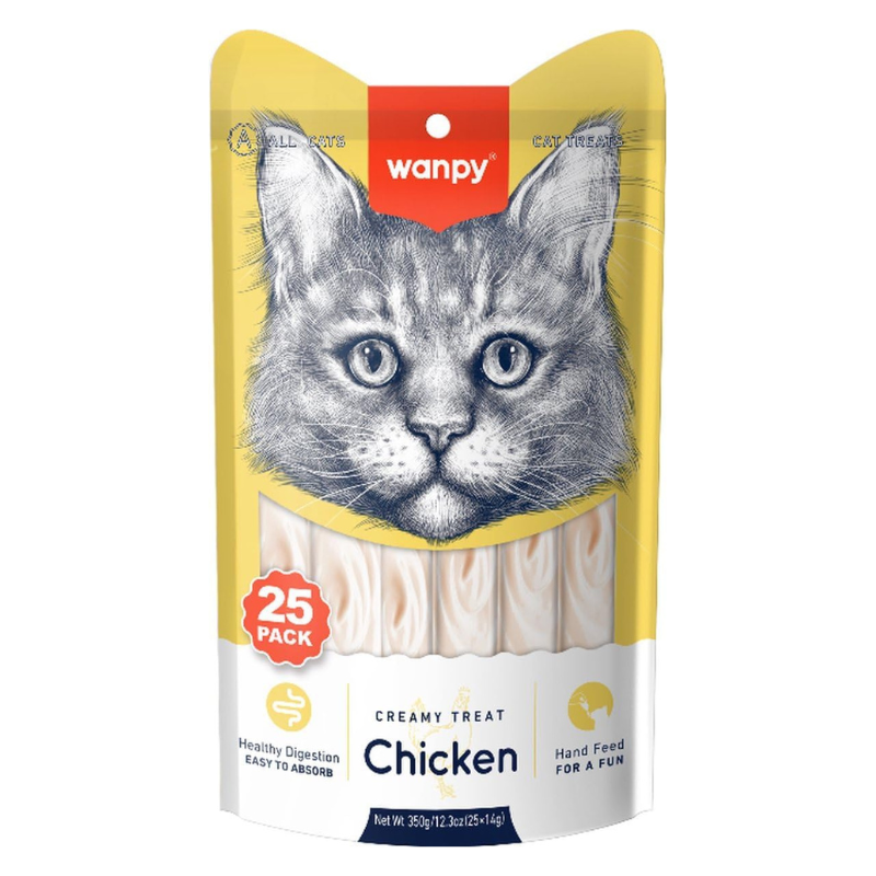 Untitled design - 2025-08-04T193022.409 Wanpy Creamy Lickable Cat Treats Chicken Flavor 25pcs | 14g Each