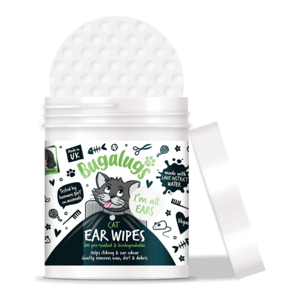 Bugalugs Cat Ear Wipes Biodegradable – 100PCS