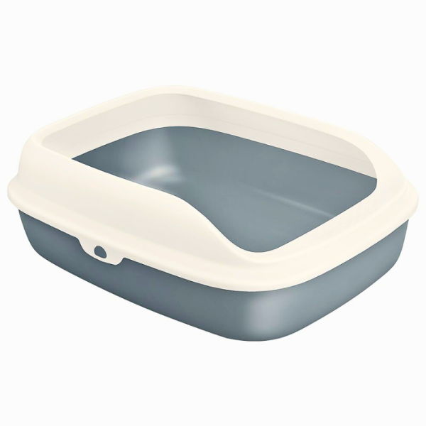 Pakeway Cat Litter Tray Gray & White – Small 44.8x33.4x18.9cm