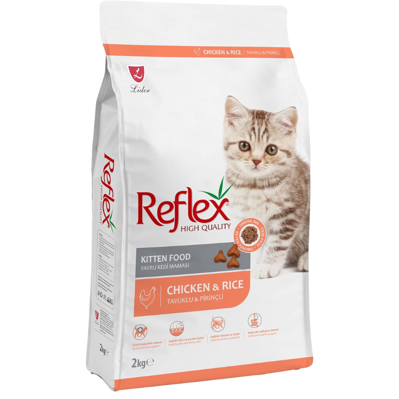 Untitled design - 2025-08-06T195724.128 Reflex Dry Food with Chicken, Flaxseed & Rice for Kittens – 2KG