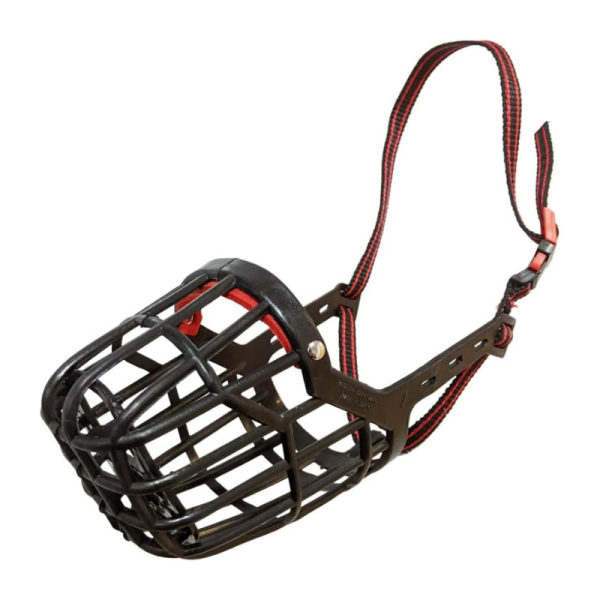 Dog Fever Black Plastic Muzzle with Nylon Strap – Size 6