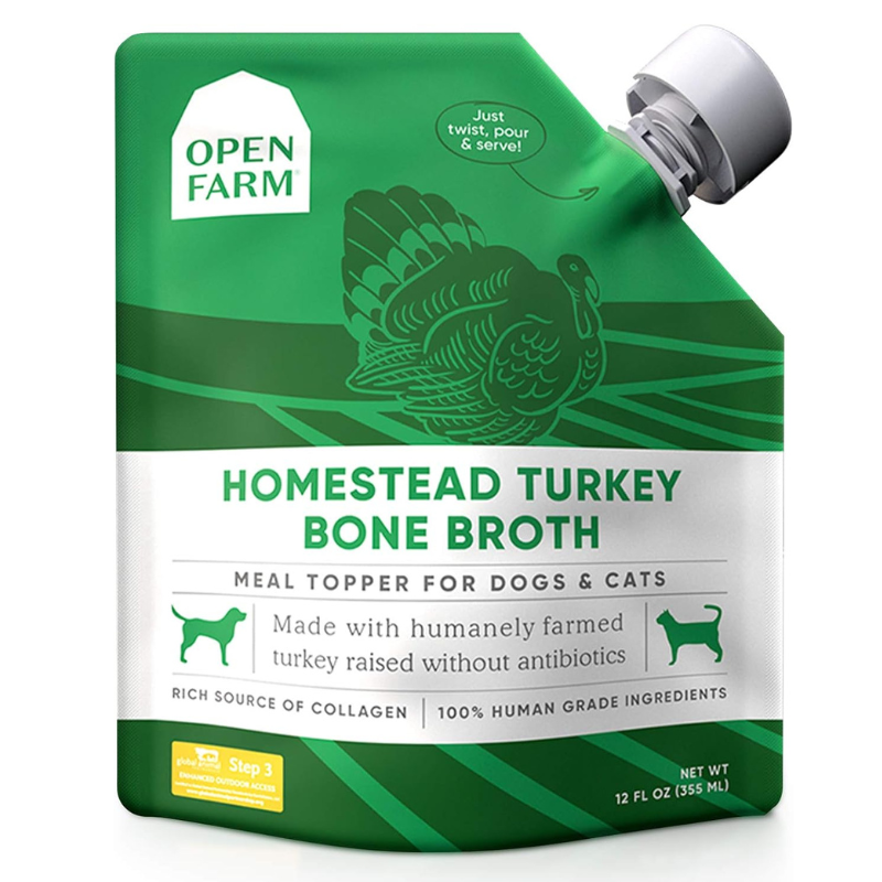 Untitled design - 2025-08-09T182508.039 Open Farm Homestead Turkey Bone Broth Meal Topper for Dogs & Cats – 12OZ (354g)