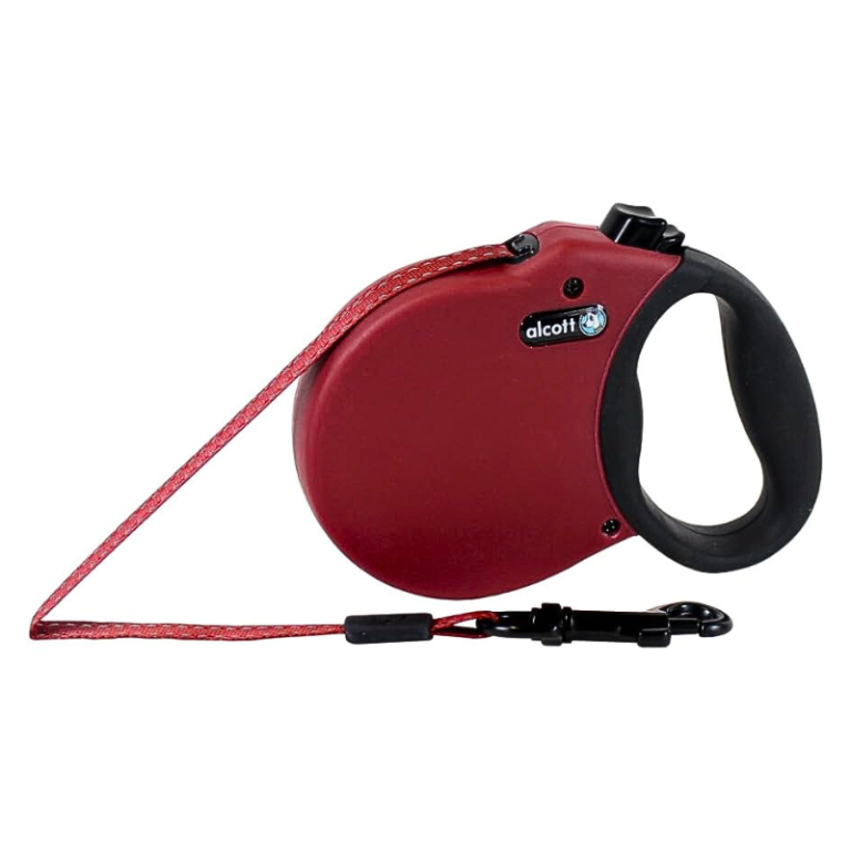 Alcott Adventure XS Red Retractable Reflective Tape Dog Leash 3m (Up to 11kg)