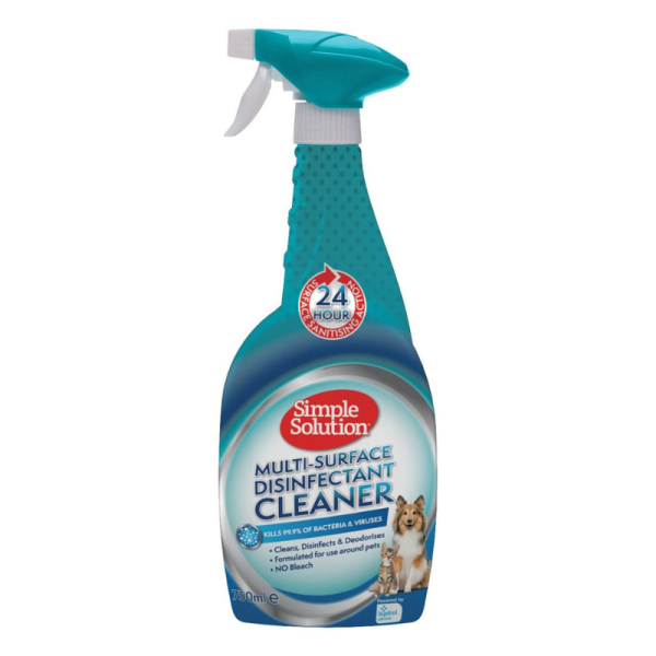 Simple Solution Multi-Surface Disinfectant Cleaner Spray 750ML – Safe for Dogs & Cats