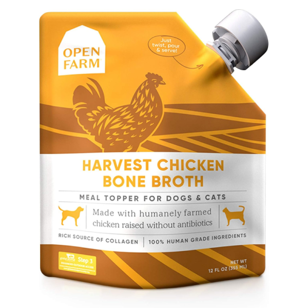 Open Farm Harvest Chicken Bone Broth Meal Topper for Dogs & Cats – 12OZ 354G