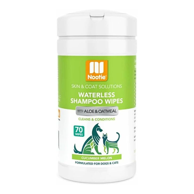 Untitled design - 2025-08-11T220532.752 Nootie Waterless Shampoo Pet Wipes – Cucumber Melon Scent, 70 Wipes for Dogs & Cats