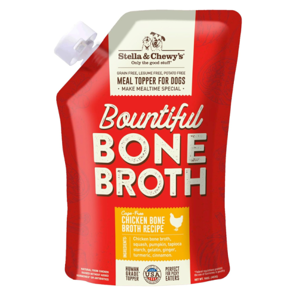 Stella & Chewy's Bountiful Cage Free Chicken Bone Broth Dog Food Topper – 453g
