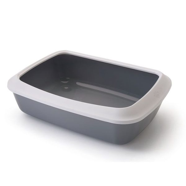 Savic Nordic Iriz 42 Blue & White Cat Litter Tray with Rim 1 pcs