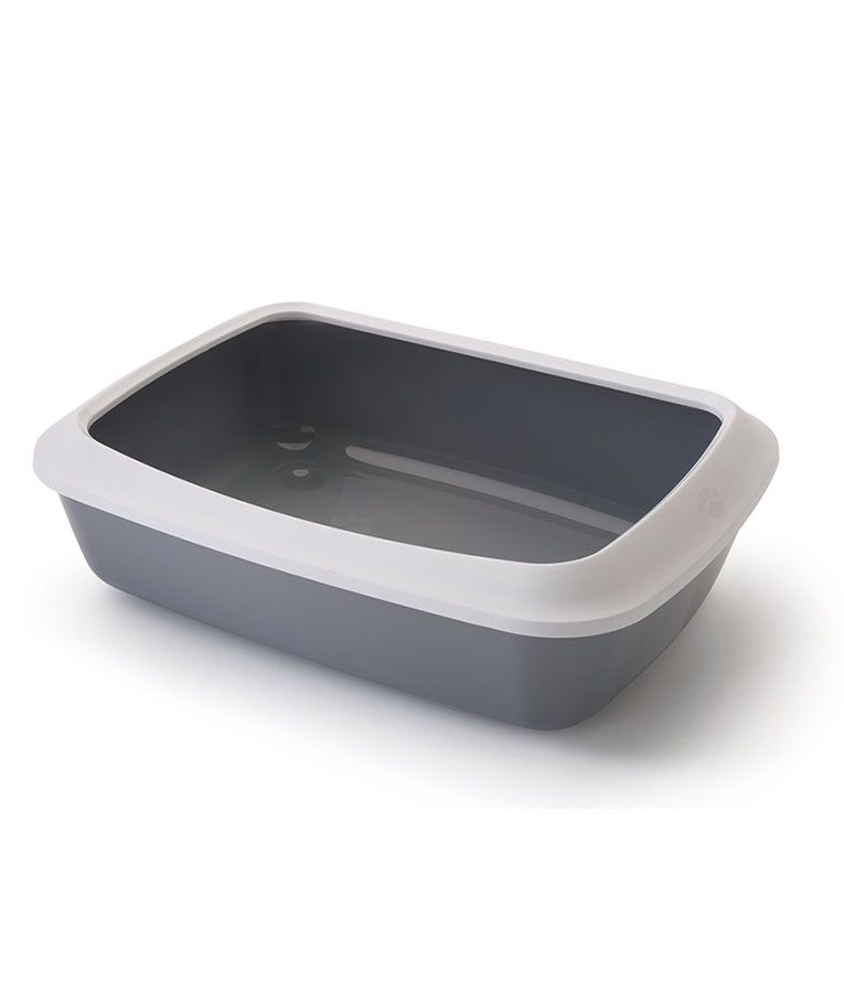 Savic Nordic Iriz 42 Blue & White Cat Litter Tray with Rim 1 pcs
