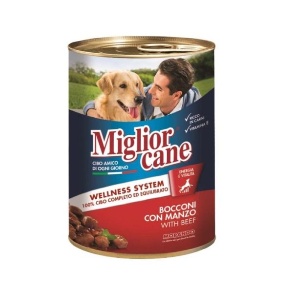 Miglior Cane Wet Dog Food with Beef | 405 gr | Chunks in Gravy