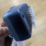 GiGwi Self-Cleaning Slicker Brush Gray and Navy Blue