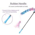 GiGwi Blue & Pink Wand Cat Teaser with Feathers