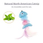 GiGwi Blue & Pink Fish Cat Toy with Feathers