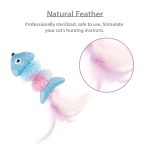 GiGwi Blue & Pink Fish Cat Toy with Feathers