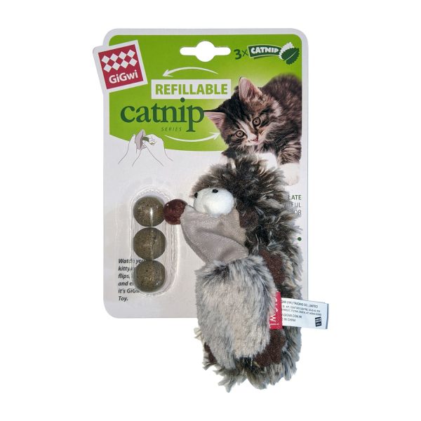Gigwi Cat Toy Hedgehog with Refillable Catnip