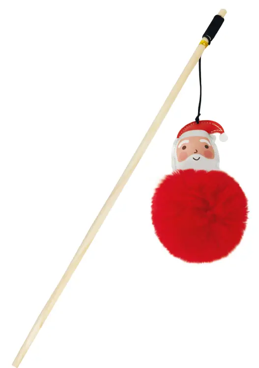 Santa Shaped Wand Cat Teaser Toy