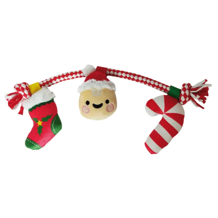 Croci Christmas Red & White 40cm Dog Tug Toy