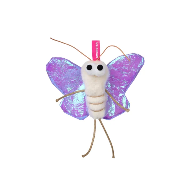 QMONSTER Insect Series Squeaky Butterflies Paper Bell Toys Fleas For Cat