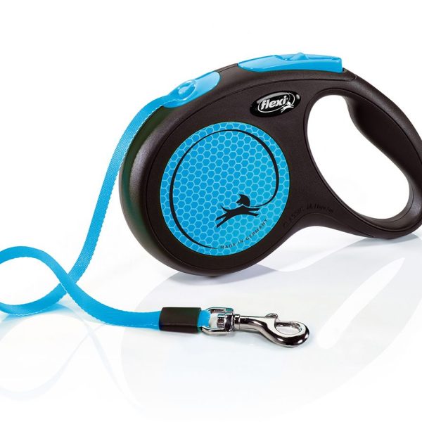 Blue 5m Retractable Tape Leash for Dogs