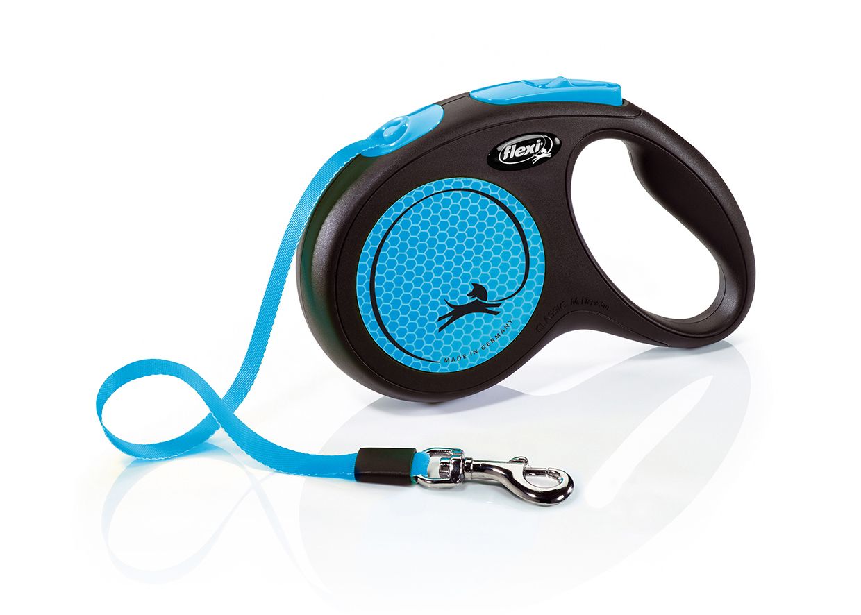 300914-blue (1) Blue 5m Retractable Tape Leash for Dogs