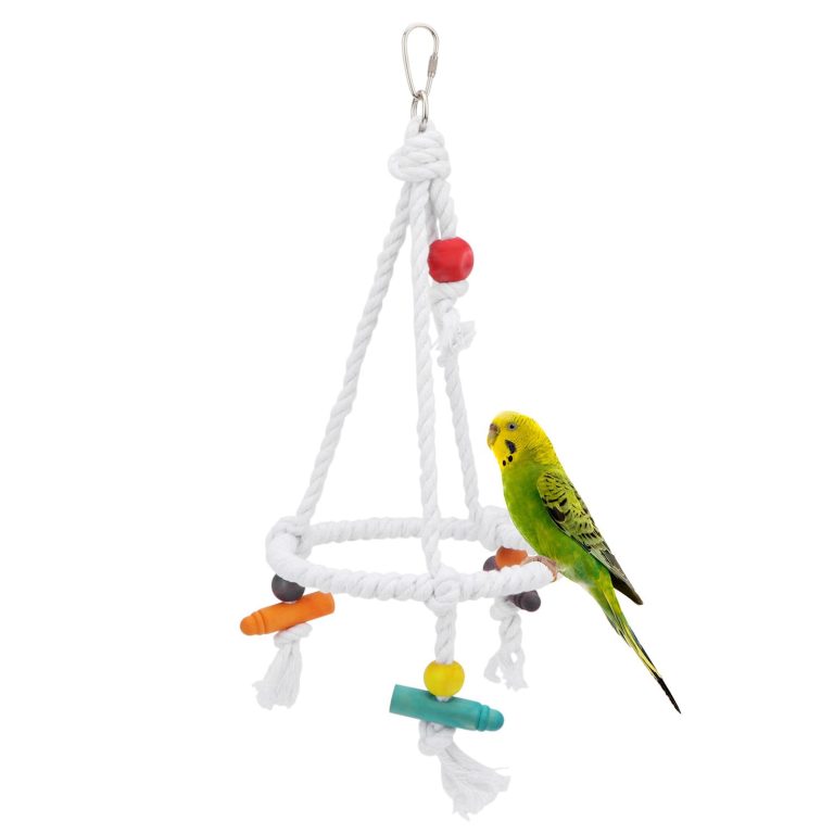 Saas White Hanging Rope Bird Toy