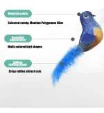 Cat Plush Toys with Catnip Bird Shape-Blue