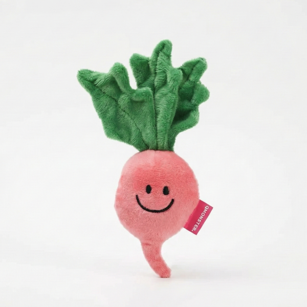 QMONSTER Dog Vegetable Toy Squeaking Paper Teething Plush Sounding Toy