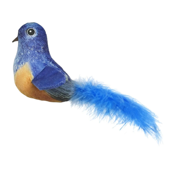 Cat Plush Toys with Catnip Bird Shape-Blue