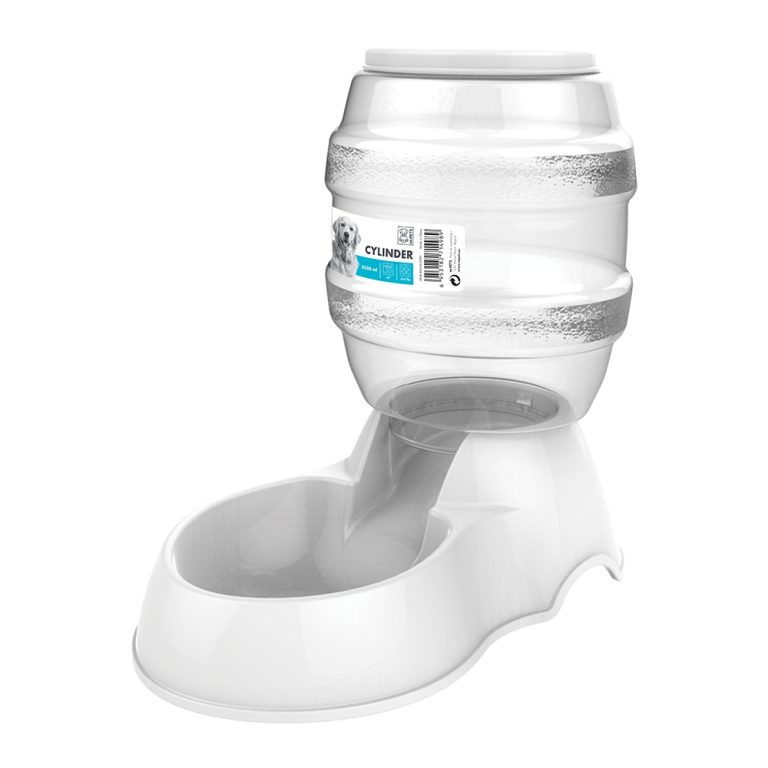 M-Pets White Cylinder 3.5L Pet Food Dispenser