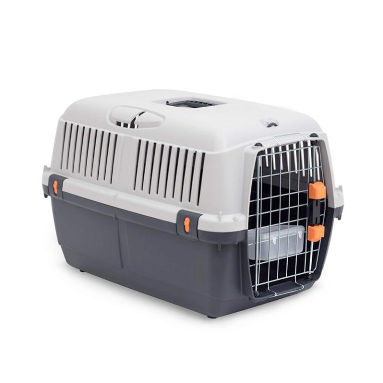 MP Bergamo Bracco Travel 2 Black & Gray Carrier Crate (54x34x35.5cm) for Pets (Up to 8kg)