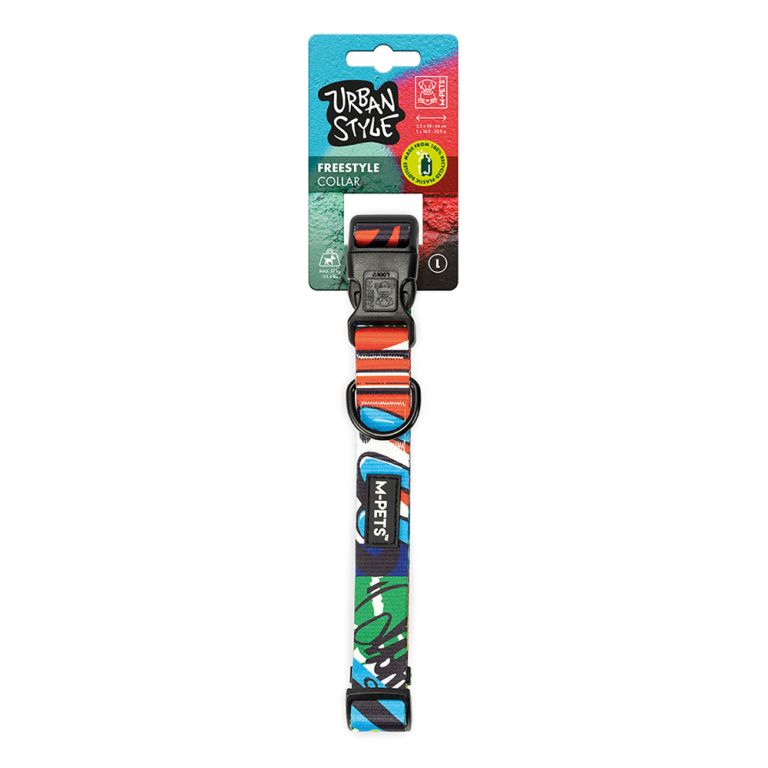 M-Pets Urban Style Large Multicolored Freestyle Collar (38-66x2.5cm) for Dogs (Up to 57kg)