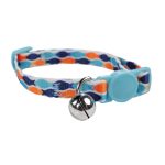 M-Pets Zany Eco-Friendly Blue Cat Collar with Bell (20-30x1cm)