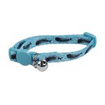 M-Pets Zany Eco-Friendly Black & Blue Printed Cat Collar with Bell (20-30x1cm)