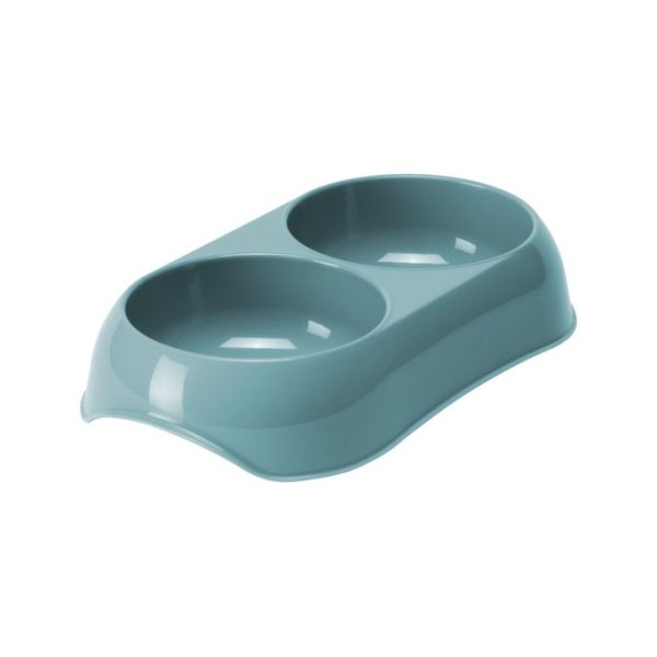 Moderna Small Light Blue 2x200ml Dual Plastic Pet Bowl
