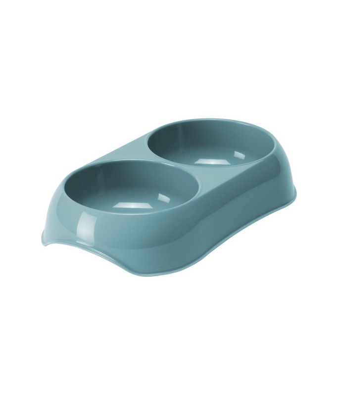 Moderna Small Light Blue 2x200ml Dual Plastic Pet Bowl