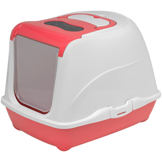 Moderna Flip Large Red & White Cat Litter Box (50.2x38.8x37.7cm)