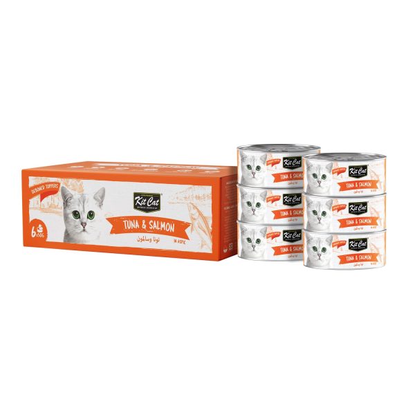 Kit Cat Wet Cat Food with Tuna & Salmon in Aspic 6 x 50 gr