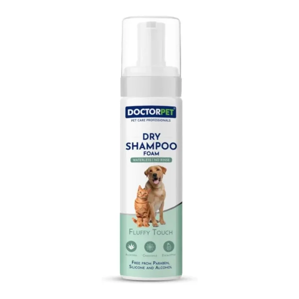 Doctor Pet Fluffy Touch Dry Pet Shampoo Foam - paraben free, silicone free, alcohol free 200 m