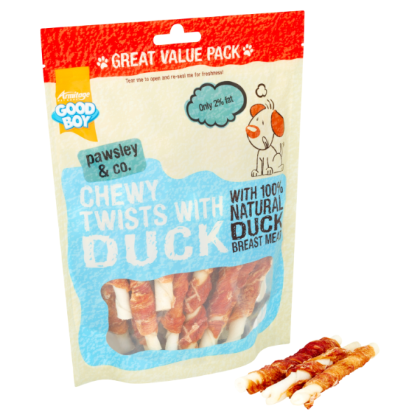Good Boy Low Fat Chewy Twist Dog Treats with Duck 320 gr