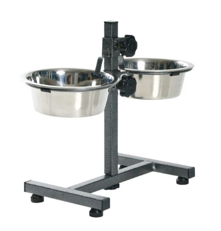 Trixie Dual 1.8L Stainless Steel Dog Bowl with 50cm Stand